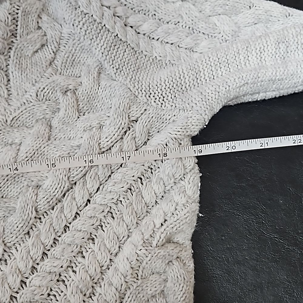 Motherhood Maternity Gray Cable Knit Cowl Neck Sweater Medium Bump Friendly Fall - Picture 6 of 9